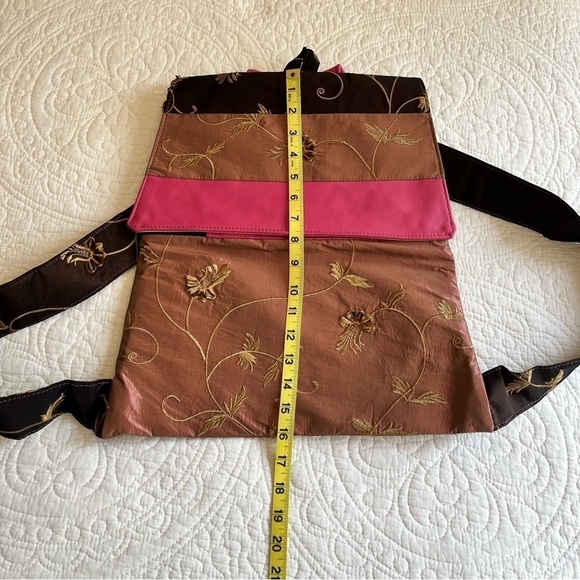 DAS Silky Flap Backpack Embroidered Women's Teen - Picture 6 of 13